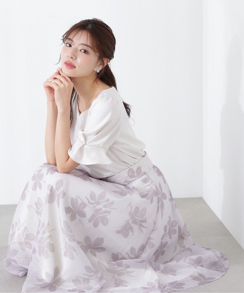 PROPORTION BODY DRESSING（プロポーションボディドレッシング）の「オーガンプリントスカート / 1213120509（スカート・レディース・ダークグレー/ピンク/イエロー・MEDIUM/SMALL）」の3枚目の写真