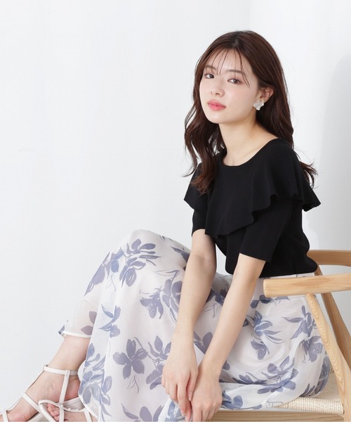 PROPORTION BODY DRESSING（プロポーションボディドレッシング）の「オーガンプリントスカート / 1213120509（スカート・レディース・ダークグレー/ピンク/イエロー・MEDIUM/SMALL）」の2枚目の写真