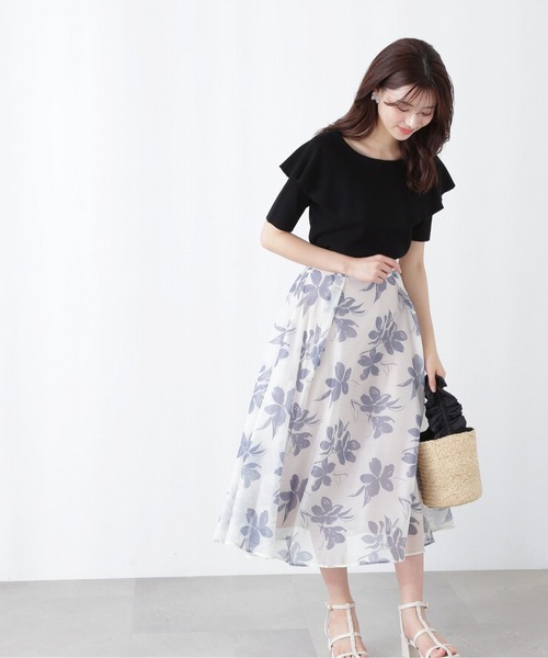 PROPORTION BODY DRESSING（プロポーションボディドレッシング）の「オーガンプリントスカート / 1213120509（スカート・レディース・ダークグレー/ピンク/イエロー・MEDIUM/SMALL）」の6枚目の写真