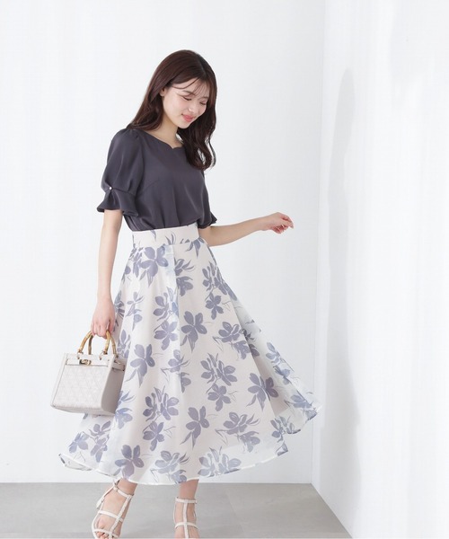 PROPORTION BODY DRESSING（プロポーションボディドレッシング）の「オーガンプリントスカート / 1213120509（スカート・レディース・ダークグレー/ピンク/イエロー・MEDIUM/SMALL）」の17枚目の写真