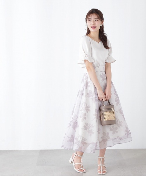 PROPORTION BODY DRESSING（プロポーションボディドレッシング）の「オーガンプリントスカート / 1213120509（スカート・レディース・ダークグレー/ピンク/イエロー・MEDIUM/SMALL）」の5枚目の写真