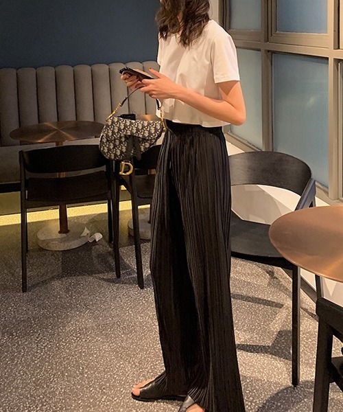 gossip!ロサンゼルス(ゴシップロサンゼルス)の「プリーツロングパンツ(その他パンツ・レディース・ブラック/ダークグレー・FREE)」の6枚目の写真