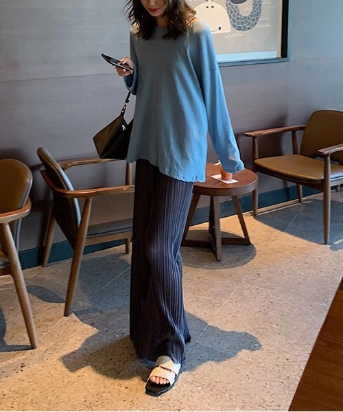 gossip!ロサンゼルス(ゴシップロサンゼルス)の「プリーツロングパンツ(その他パンツ・レディース・ブラック/ダークグレー・FREE)」の7枚目の写真