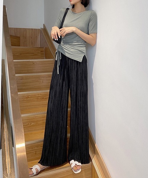 gossip!ロサンゼルス(ゴシップロサンゼルス)の「プリーツロングパンツ(その他パンツ・レディース・ブラック/ダークグレー・FREE)」の9枚目の写真