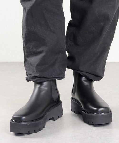 Dedes（デデス）の「Dedes/+5cm 軽量厚底 スクエア レースアップブーツ サイドゴアブーツ(6320/6371)（ブーツ・メンズ・ブラック/ブラック系・44/41/40/42/43）」の7枚目の写真
