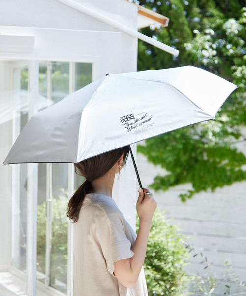トラディショナルウェザーウェア　晴雨兼用折りたたみ傘　日傘　シルバー 別注 Traditional Weatherwear トラディショナルウェザーウェア