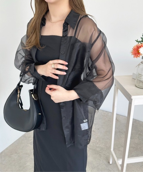 apres jour（アプレジュール）の「オーガンジーシアーシャツ【ZOZOTOWN限定アイテム】（シャツ/ブラウス・レディース・ピンク/ブルー/ブラック・X-LARGE/フリー）」の18枚目の写真