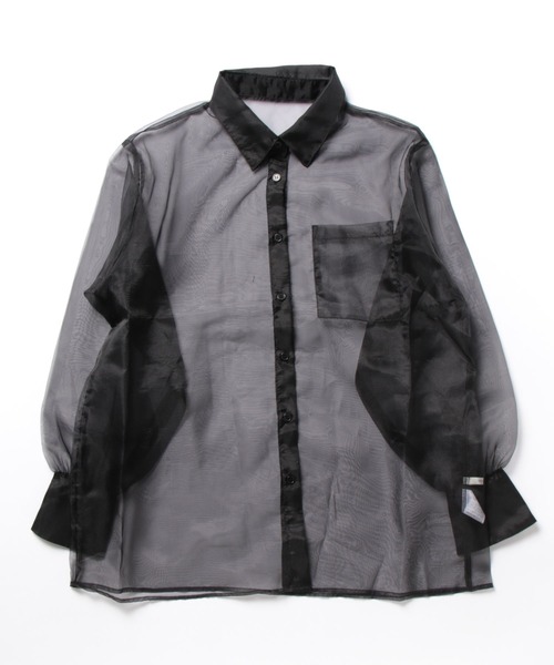 apres jour（アプレジュール）の「オーガンジーシアーシャツ【ZOZOTOWN限定アイテム】（シャツ/ブラウス・レディース・ピンク/ブルー/ブラック・X-LARGE/フリー）」の15枚目の写真