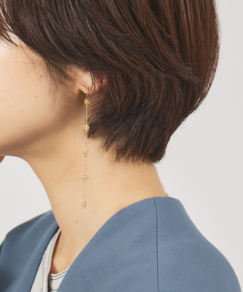 スクリューボールロングピアス（ピアス（両耳用））｜qualite（カリテ）ピアス（両耳用）