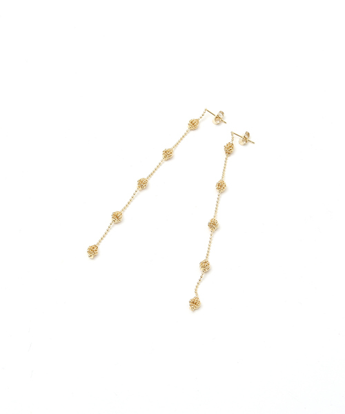 スクリューボールロングピアス（ピアス（両耳用））｜qualite（カリテ）