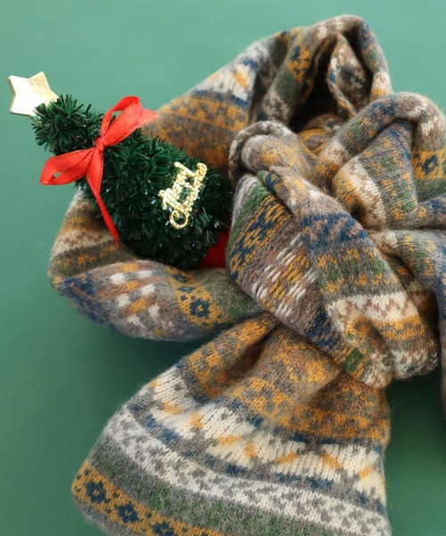 PAR ICI(パーリッシィ)の「フェアアイルジャカード起毛マフラー(マフラー・レディース・レッド/グレー・FREE)」の4枚目の写真