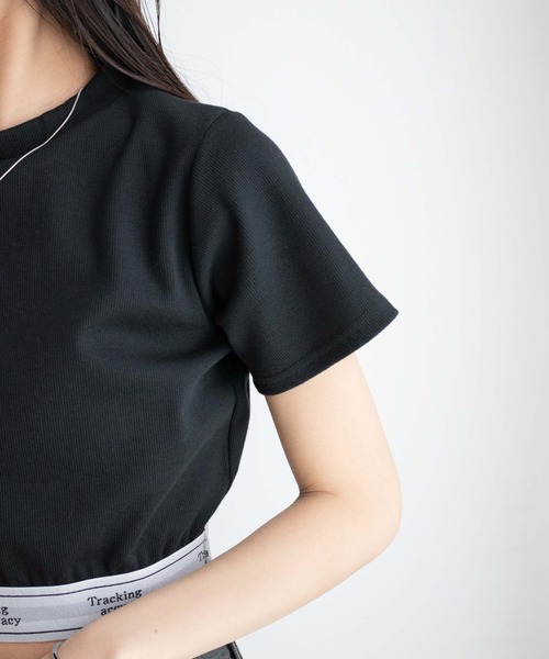 WEGO(ウィゴー)の「WEGO/ロゴテープリブT(Tシャツ/カットソー・レディース・ホワイト/ブラック・FREE)」の5枚目の写真