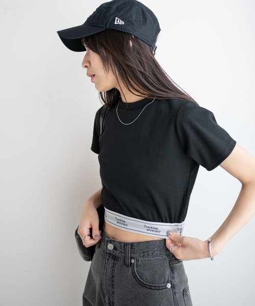WEGO(ウィゴー)の「WEGO/ロゴテープリブT(Tシャツ/カットソー・レディース・ホワイト/ブラック・FREE)」の15枚目の写真