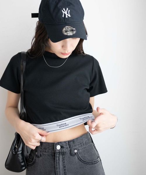 WEGO(ウィゴー)の「WEGO/ロゴテープリブT(Tシャツ/カットソー・レディース・ホワイト/ブラック・FREE)」の14枚目の写真