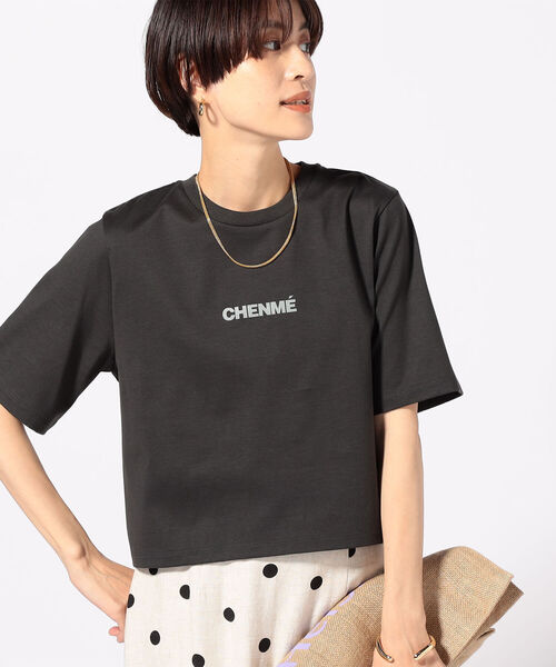 NOLLEY’S Sophi(ノーリーズソフィ)の「ショート丈ロゴTシャツ(Tシャツ/カットソー・レディース・ホワイト系その他4/オフホワイト/チャコールグレー・38)」の11枚目の写真