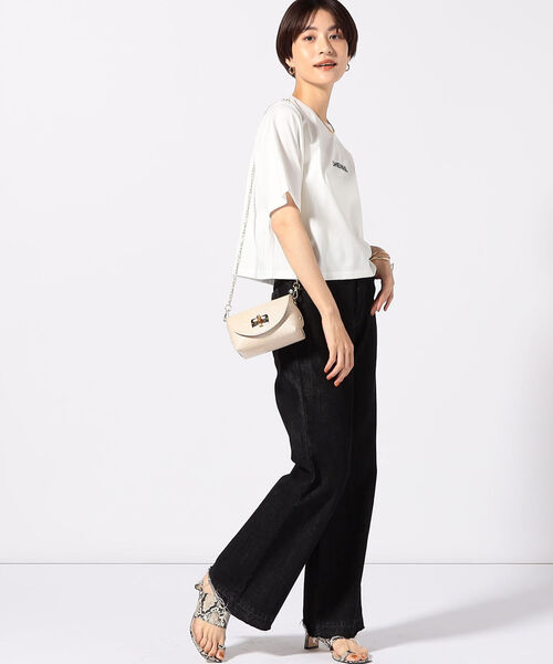 NOLLEY’S Sophi(ノーリーズソフィ)の「ショート丈ロゴTシャツ(Tシャツ/カットソー・レディース・ホワイト系その他4/オフホワイト/チャコールグレー・38)」の14枚目の写真