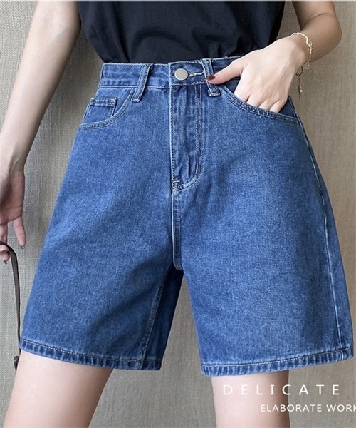 FREE STYLISTS(フリー スタイリスト)の「レディース デニムショートパンツ(デニムパンツ・レディース・ライトブルー/ブルー・S/M/L/2XL/XL)」の8枚目の写真