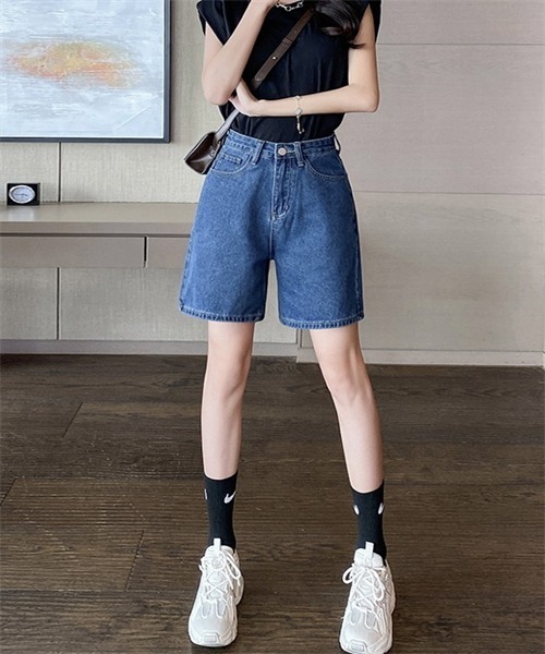 FREE STYLISTS(フリー スタイリスト)の「レディース デニムショートパンツ(デニムパンツ・レディース・ライトブルー/ブルー・S/M/L/2XL/XL)」の17枚目の写真