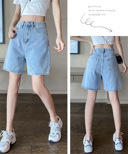 FREE STYLISTS(フリー スタイリスト)の「レディース デニムショートパンツ(デニムパンツ・レディース・ライトブルー/ブルー・S/M/L/2XL/XL)」の15枚目の写真
