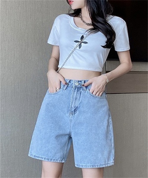 FREE STYLISTS(フリー スタイリスト)の「レディース デニムショートパンツ(デニムパンツ・レディース・ライトブルー/ブルー・S/M/L/2XL/XL)」の19枚目の写真