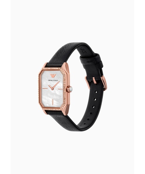Emporio Armani 二針 ブラックレザーウォッチ EMPORIO ARMANI（エンポリオアルマーニ）の「【エンポリオ アルマーニ