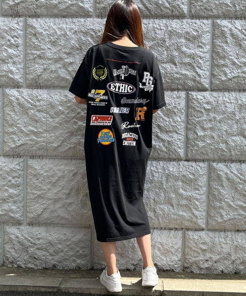 GLAMOROUS JANE(グラマラスジェーン)の「ワッペンバックプリントTシャツワンピース(ワンピース・レディース・杢グレー/カーキ/チャコールグレー/ブラック・FREE)」の7枚目の写真