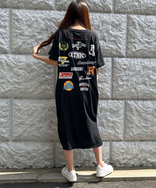 GLAMOROUS JANE(グラマラスジェーン)の「ワッペンバックプリントTシャツワンピース(ワンピース・レディース・杢グレー/カーキ/チャコールグレー/ブラック・FREE)」の10枚目の写真