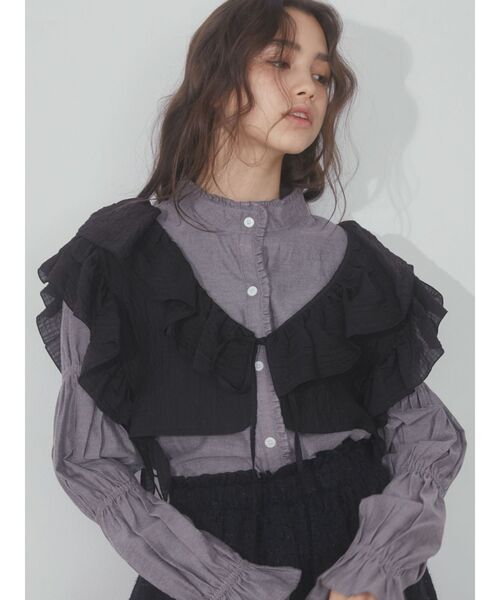 merry jenny（メリージェニー）の「リボンフリルビスチェ（Tシャツ/カットソー・レディース・ブラック/アイボリー/ピンク・FREE）」の15枚目の写真