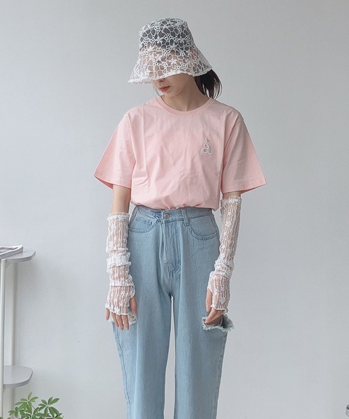 AS KNOW AS plus（アズノゥアズプラス）の「〇サイドスリットダメージデニムパンツ（デニムパンツ・レディース・サックスブルー/ケミカルウォッシュ/ブラック系/グレー系/サックスブルー系・FREE）」の21枚目の写真