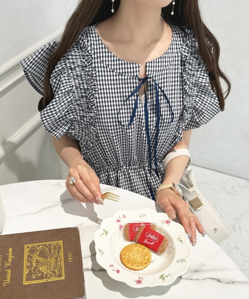 apres jour(アプレジュール)の「フレアスリーブワンピース【ZOZOTOWN限定アイテム】(ワンピース・レディース・アイボリー/ピンク系その他/ブラック系その他/ブルー系その他・SMALL/MEDIUM/X-LARGE)」の7枚目の写真