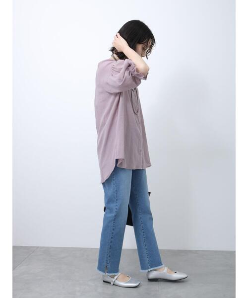 Samansa Mos2 blue(サマンサモスモスブルー)の「楊柳チュニック(シャツ/ブラウス・レディース・ピンク/ブラック/グレー・F)」の5枚目の写真