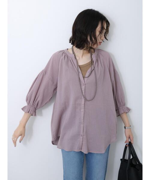 Samansa Mos2 blue(サマンサモスモスブルー)の「楊柳チュニック(シャツ/ブラウス・レディース・ピンク/ブラック/グレー・F)」の12枚目の写真