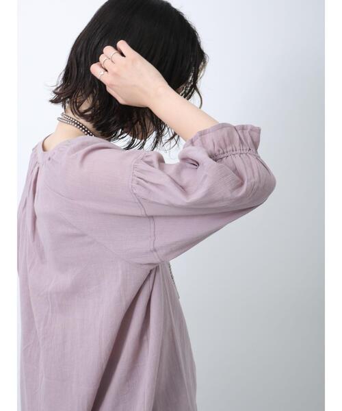 Samansa Mos2 blue(サマンサモスモスブルー)の「楊柳チュニック(シャツ/ブラウス・レディース・ピンク/ブラック/グレー・F)」の15枚目の写真