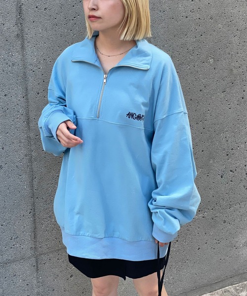 CIAOPANIC（チャオパニック）の「ハーフジップ刺繍ロンT（Tシャツ