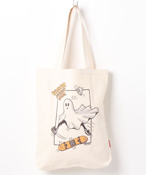 UP START（アップスタート）の「VISION ヴィジョン 帆布プリントトートバック ストリート 大人カジュアル（トートバッグ・メンズ・ホワイト系その他3/ホワイト系その他/ホワイト系その他2/ホワイト系その他4・FREE）」の4枚目の写真