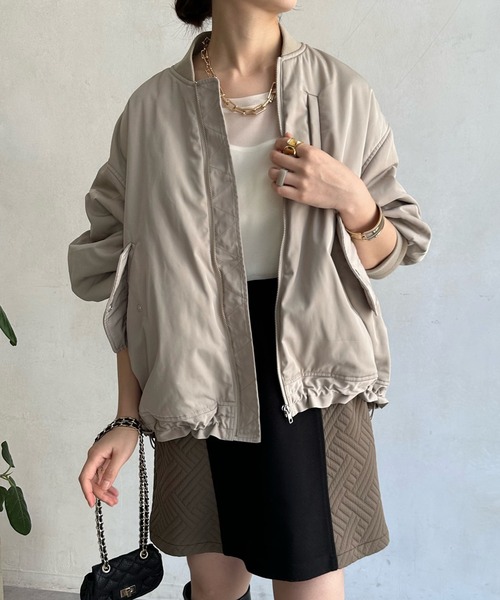 DouDou(ドゥドゥ)の「切替フレアMA-1(MA-1・レディース・ブラック/グレー/グレイッシュベージュ・FREE)」の9枚目の写真