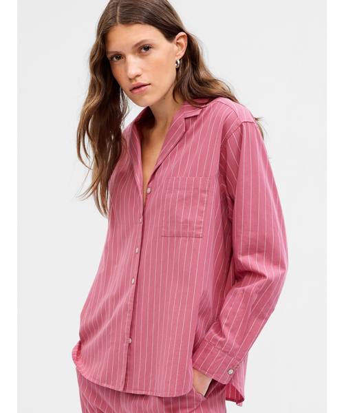 GAP（ギャップ）の「ポプリン パジャマシャツ（ルームウェア/パジャマ・レディース・ピンク/グレー/ベージュ/マルチ/ホワイト系その他/ブルー系その他2/ピンク系その他/ライトブルー・XXS/L/S/M/XS）」の6枚目の写真