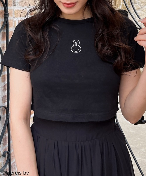 MIIA(ミーア)の「MIIA×miffy エンブロイダリーモチーフTシャツ(Tシャツ/カットソー・レディース・ベージュ/オフホワイト/ブラック・FREE)」の20枚目の写真