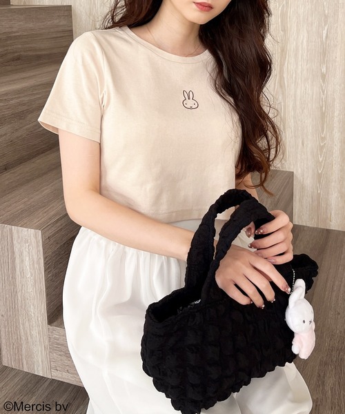MIIA(ミーア)の「MIIA×miffy エンブロイダリーモチーフTシャツ(Tシャツ/カットソー・レディース・ベージュ/オフホワイト/ブラック・FREE)」の18枚目の写真
