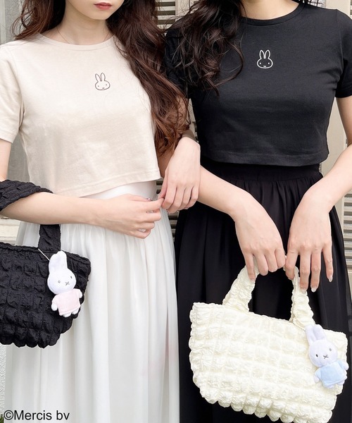 MIIA(ミーア)の「MIIA×miffy エンブロイダリーモチーフTシャツ(Tシャツ/カットソー・レディース・ベージュ/オフホワイト/ブラック・FREE)」の16枚目の写真