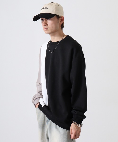 セール】Color-switching punch sweatshirt / 3色切り替えポンチ
