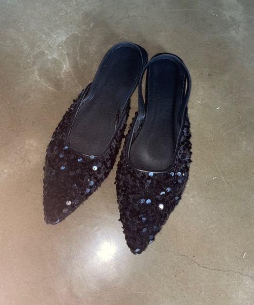 Didot.showroom(ディドット ショールーム)の「スパンコールフラットミュール(パンプス・レディース・ブラック/シルバー・25cm/23.5cm/24cm/24.5cm/23cm)」の7枚目の写真