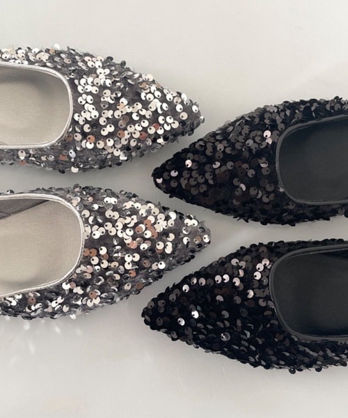 Didot.showroom(ディドット ショールーム)の「スパンコールフラットミュール(パンプス・レディース・ブラック/シルバー・25cm/23.5cm/24cm/24.5cm/23cm)」の12枚目の写真