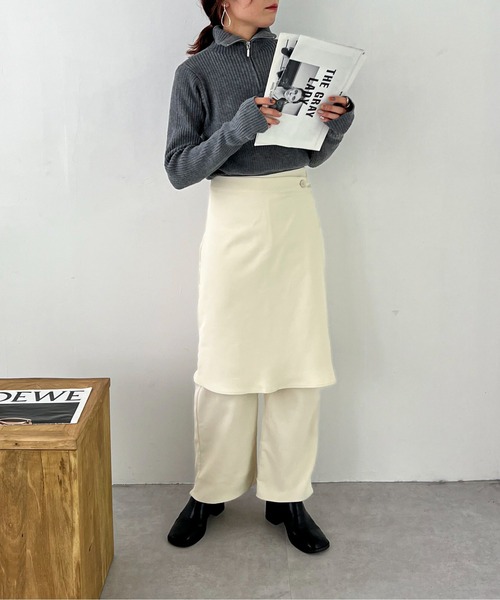 feepur（フェピュール）の「【ハンドウォッシャブル】ハーフジップリブニット（ニット/セーター・レディース・杢グレー/オートミール/ブラック・MEDIUM）」の22枚目の写真