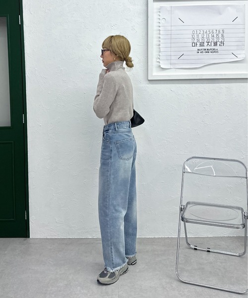 feepur（フェピュール）の「【ハンドウォッシャブル】ハーフジップリブニット（ニット/セーター・レディース・杢グレー/オートミール/ブラック・MEDIUM）」の13枚目の写真