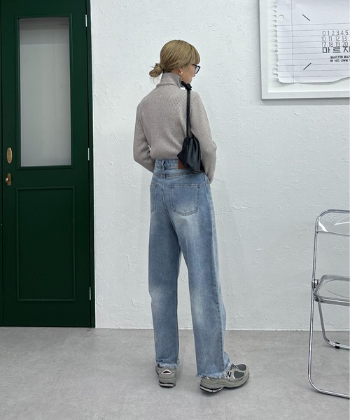 feepur（フェピュール）の「【ハンドウォッシャブル】ハーフジップリブニット（ニット/セーター・レディース・杢グレー/オートミール/ブラック・MEDIUM）」の14枚目の写真