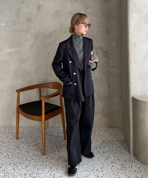 セール】【ハンドウォッシャブル】ハーフジップリブニット（ニット