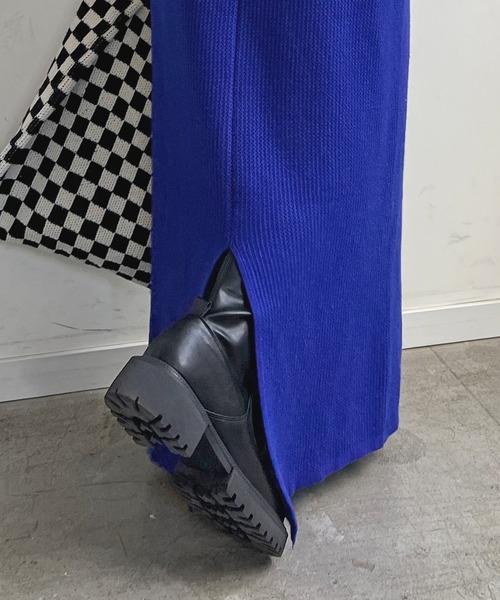 Futier land（フューティアランド）の「【新色追加】まるで毛布！裏起毛ニットロングスカート（スカート・レディース・ブラック/オレンジ/ブルー/杢グレー/アイボリー/ライトグレー/チャコールグレー/マスタード/グリーン・FREE/SHORT）」の21枚目の写真