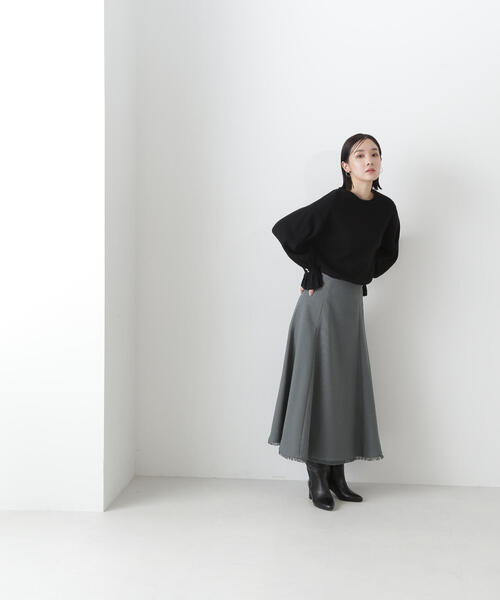 NATURAL BEAUTY BASIC(ナチュラルビューティーベーシック)の「◇パールタックスリーブニット(ニット/セーター・レディース・ピンク/ブラック/オフホワイト・FREE)」の5枚目の写真