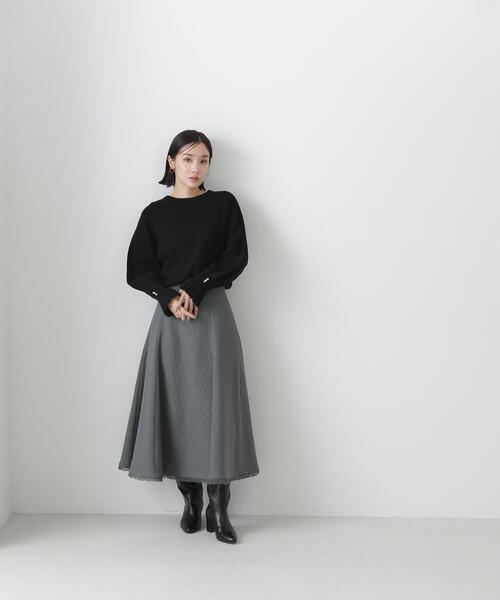 NATURAL BEAUTY BASIC(ナチュラルビューティーベーシック)の「◇パールタックスリーブニット(ニット/セーター・レディース・ピンク/ブラック/オフホワイト・FREE)」の7枚目の写真